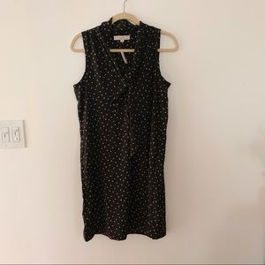 LOFT Paw Print Black Dress